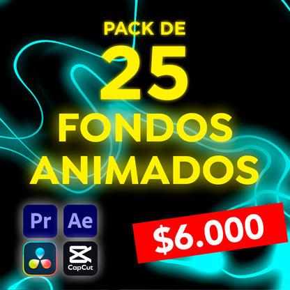 Pack de 25 Fondos dinámicos para videos